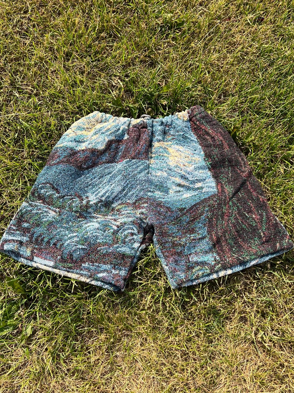 Upcycled Cotton Tapestry Shorts- Starry Night